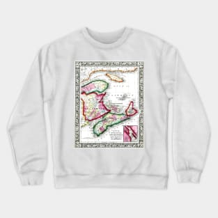 Map Of Nova Scotia, New Brunswick, Cape Breton, Prince Edward's Islands 1860 Crewneck Sweatshirt